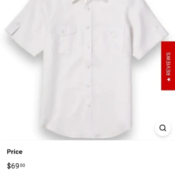 *$$$ DROP* LINEN White  Short Sleeve Shirt. Brand INSERCH - Picture 13 of 13